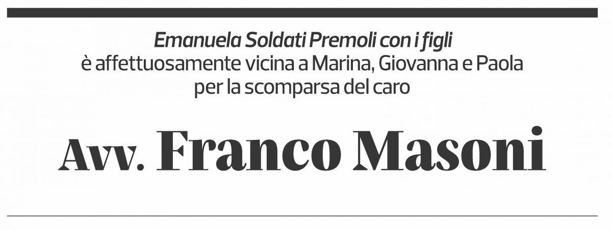 Annuncio funebre Franco Masoni