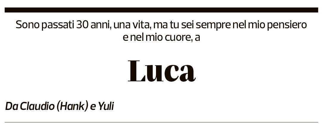 Annuncio funebre Luca 