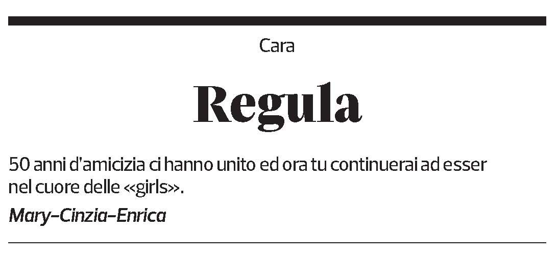Annuncio funebre Regula Gnosca