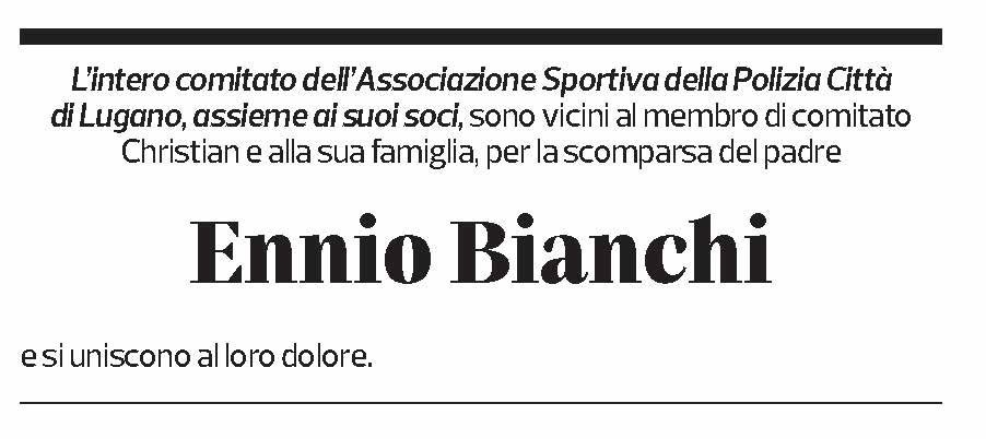 Annuncio funebre Ennio Bianchi