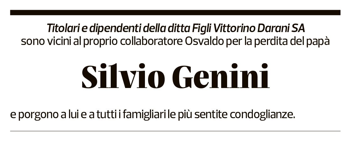 Annuncio funebre Silvia Genini