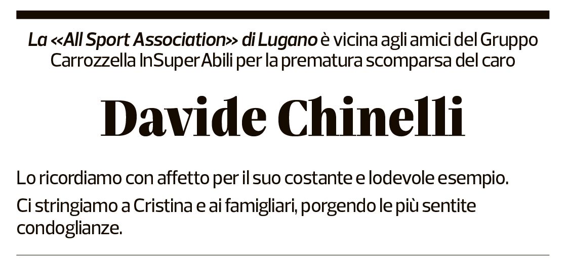 Annuncio funebre Davide Chinelli