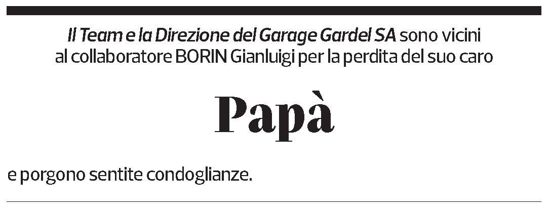 Annuncio funebre Giovanni Borin