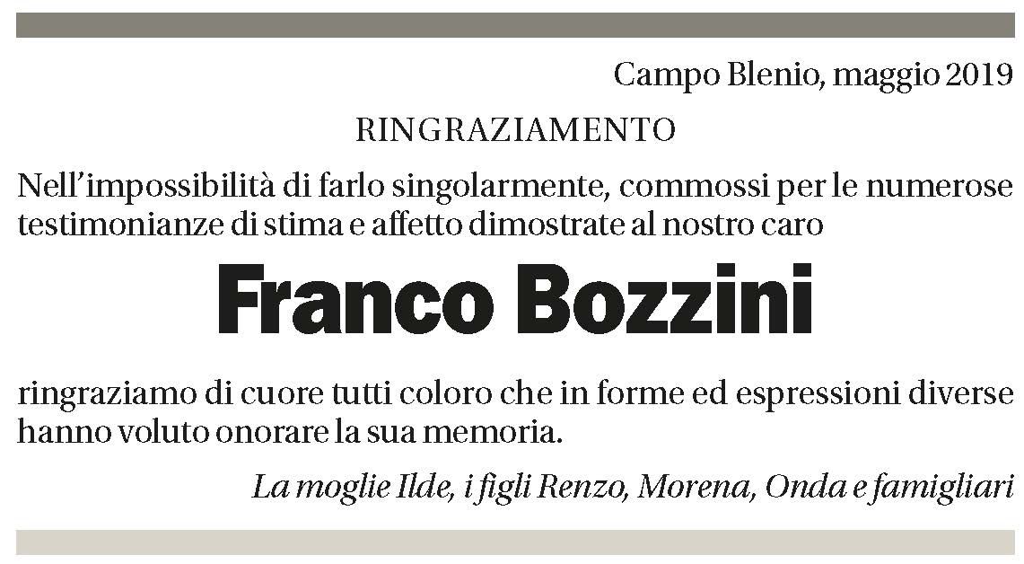 Annuncio funebre Franco Bozzini