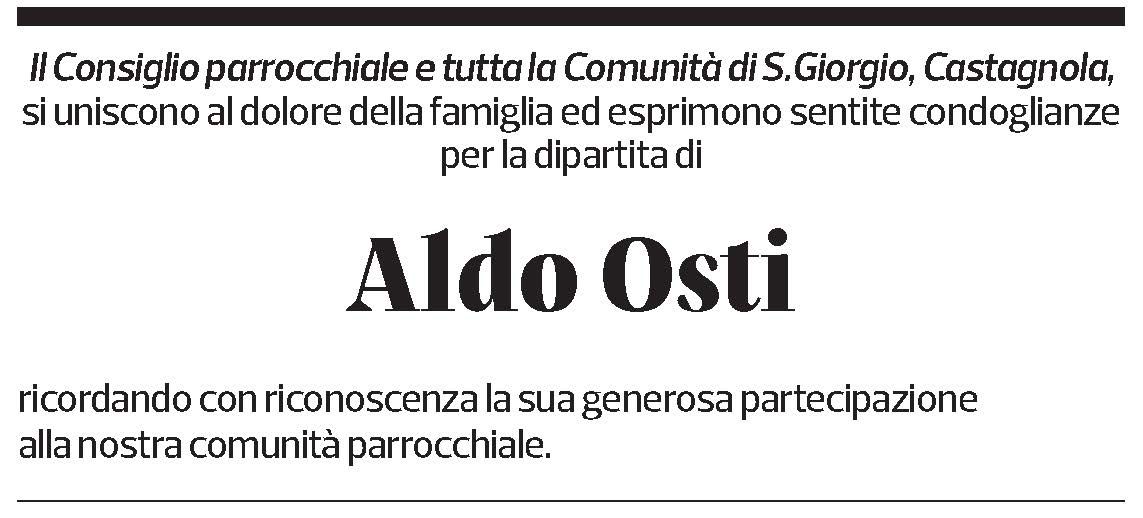 Annuncio funebre Aldo Osti