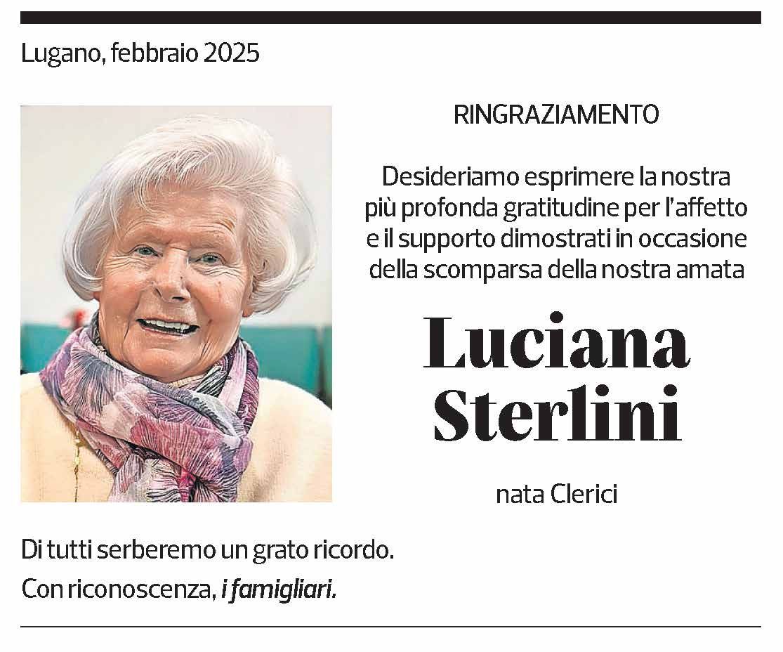 Annuncio funebre Luciana Sterlini