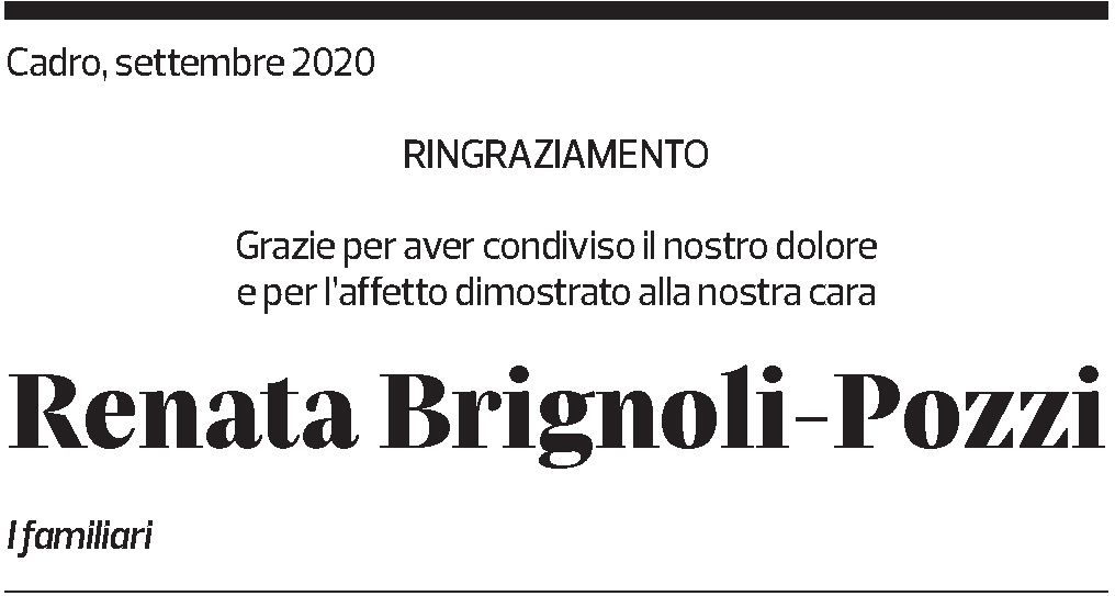 Annuncio funebre Renata Brignoli-pozzi