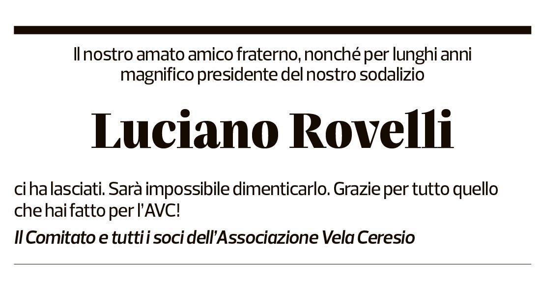 Annuncio funebre Luciano Rovelli