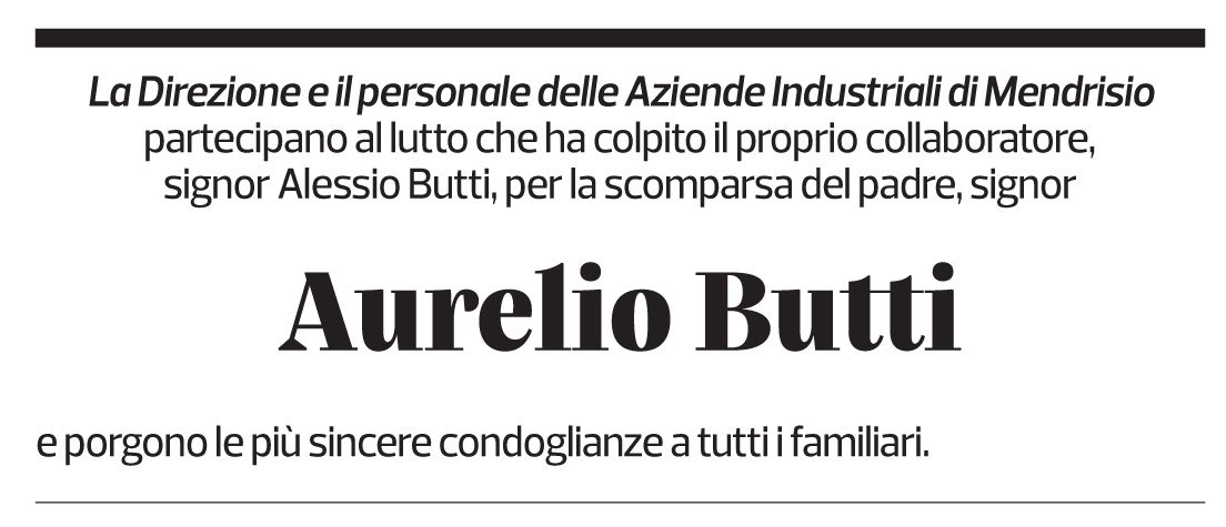 Annuncio funebre Aurelio Butti