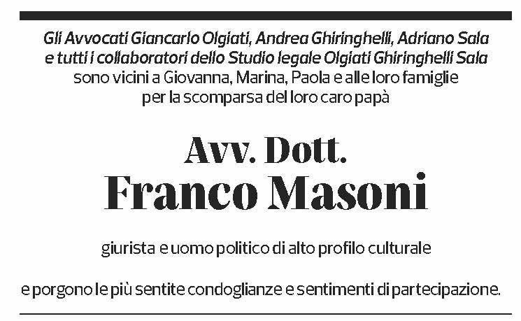 Annuncio funebre Franco Masoni