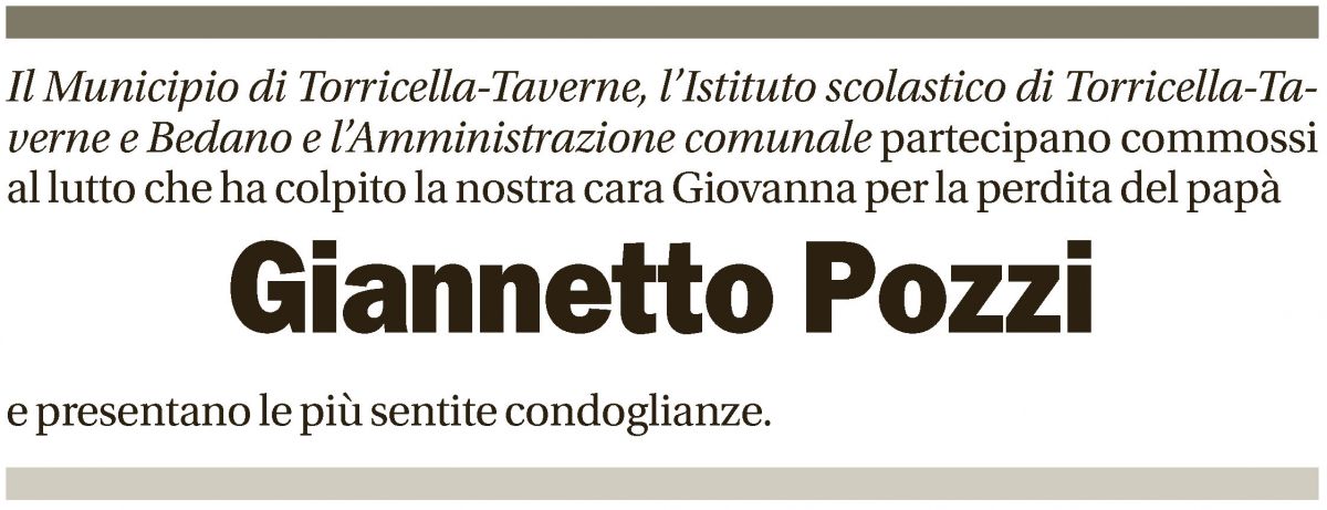 Annuncio funebre Giannetto Pozzi