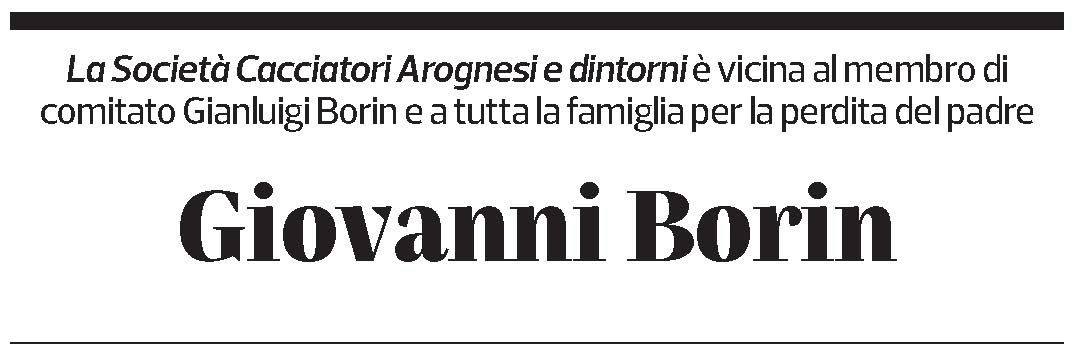 Annuncio funebre Giovanni Borin