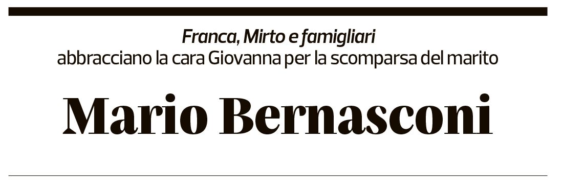 Annuncio funebre Paolo Mario Bernasconi