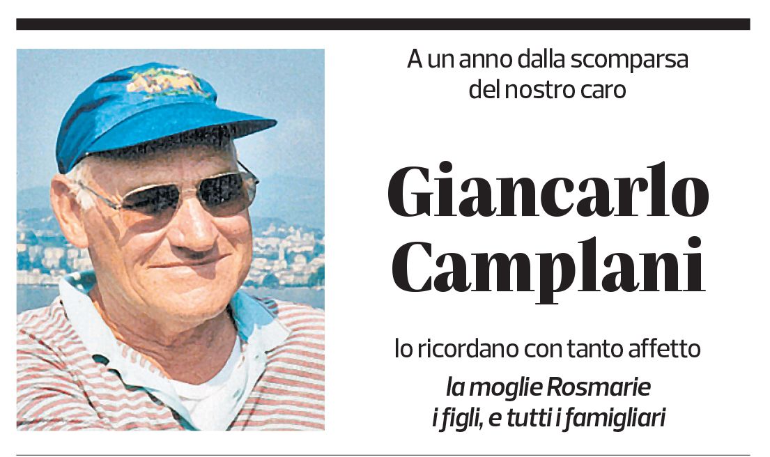 Annuncio funebre Giancarlo Camplani