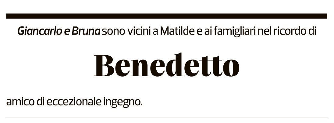 Annuncio funebre Benedetto Bonaglia