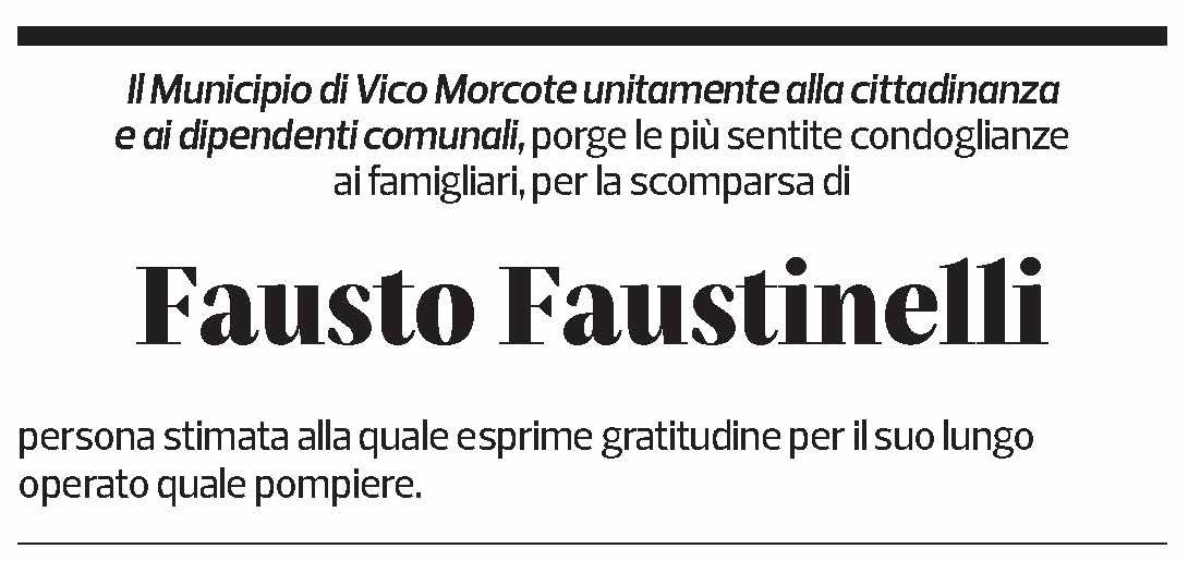 Annuncio funebre Fausto Faustinelli