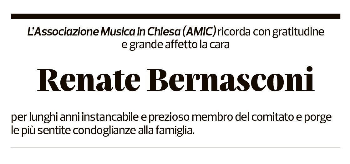 Annuncio funebre Renate Bernasconi