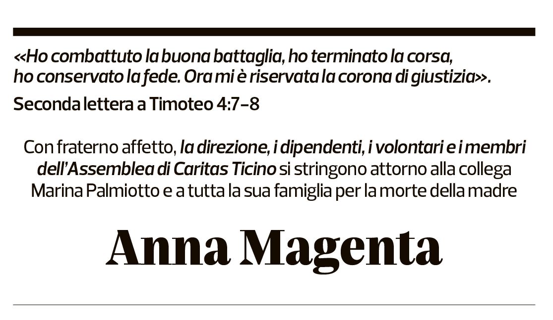 Annuncio funebre Anna Magenta