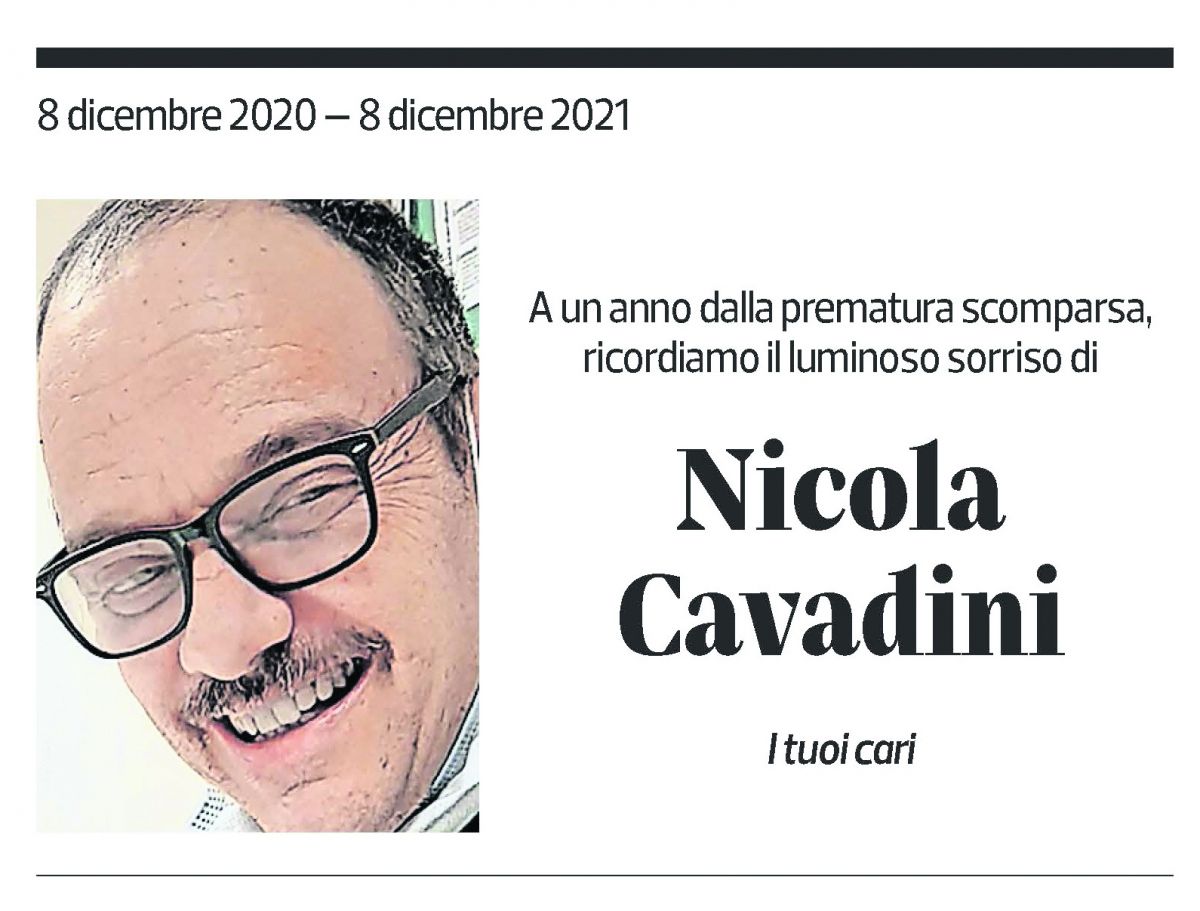 Annuncio funebre Nicola Cavadini