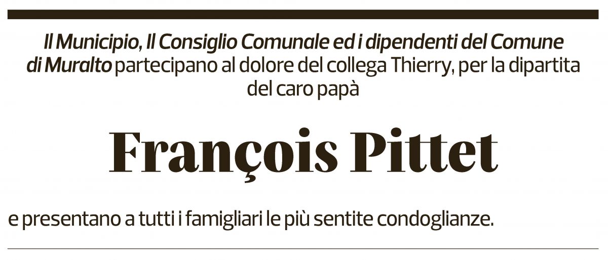 Annuncio funebre François Pittet