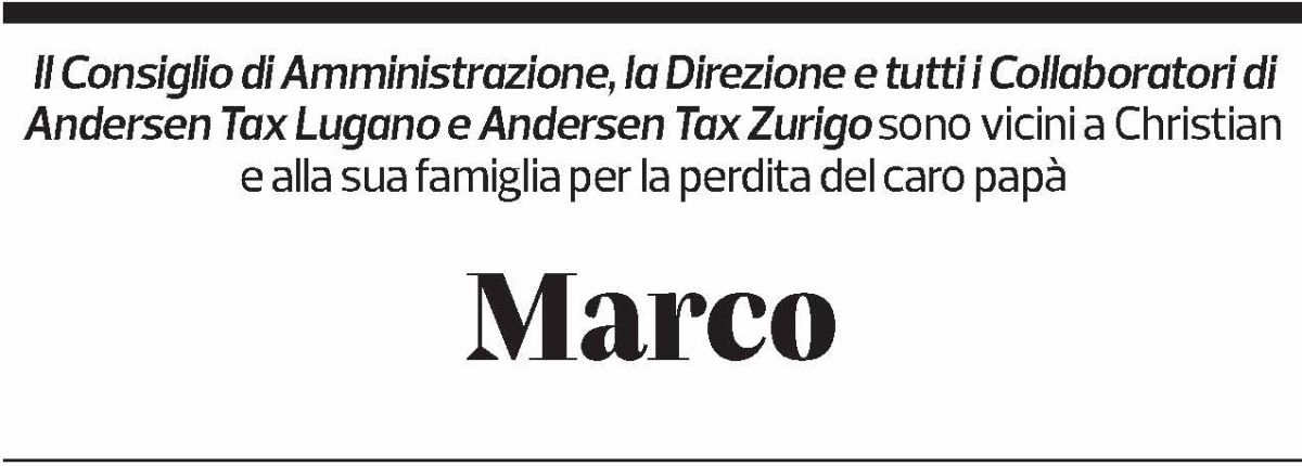 Annuncio funebre Marco Crivelli