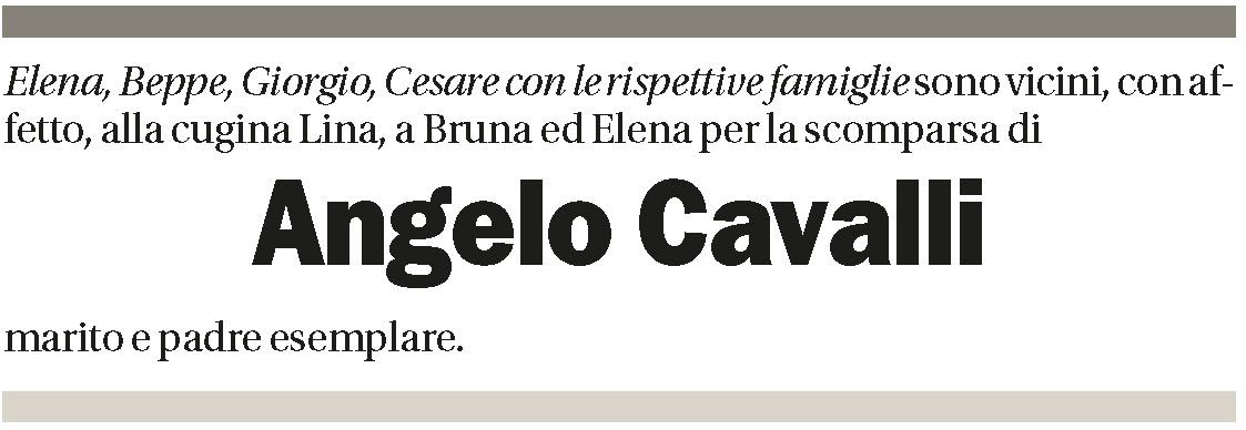 Annuncio funebre Angelo Cavalli