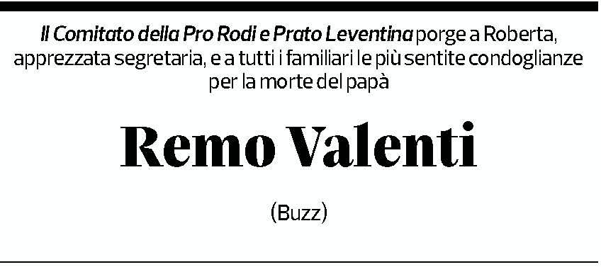 Annuncio funebre Remo Valenti