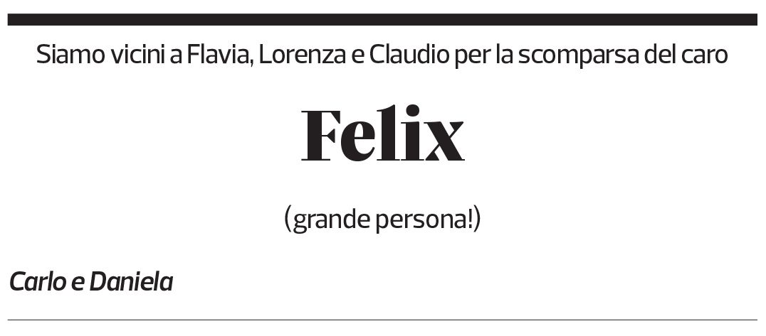 Annuncio funebre Felix Balestra