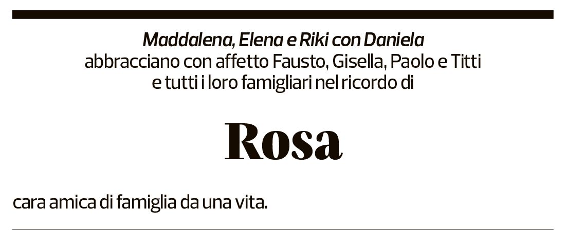 Annuncio funebre Rosa Pirogalli Salvioni