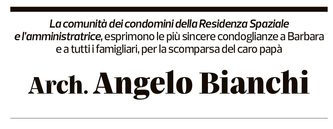 Annuncio funebre Angelo Bianchi