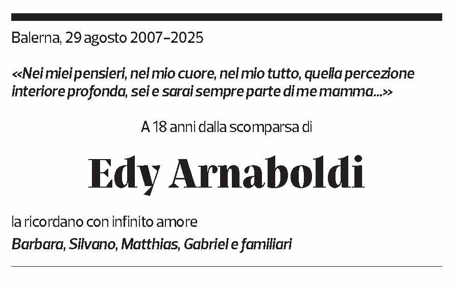Annuncio funebre Edy Arnaboldi