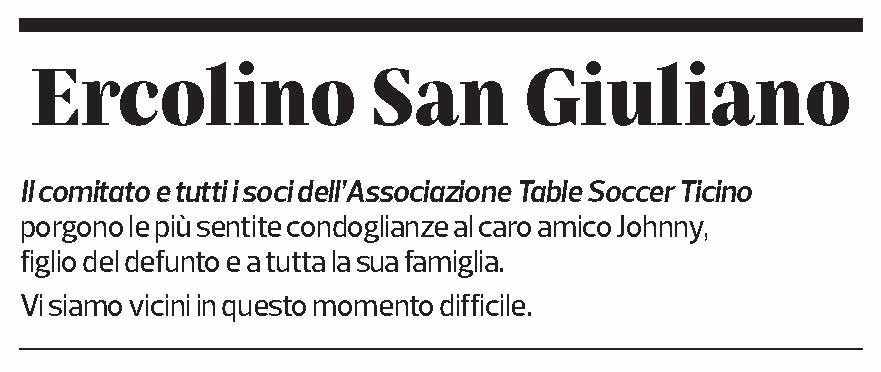 Annuncio funebre Ercolino San Giuliano