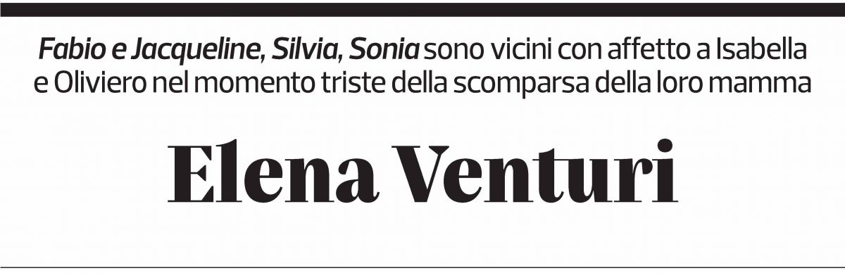 Annuncio funebre Elena Venturi