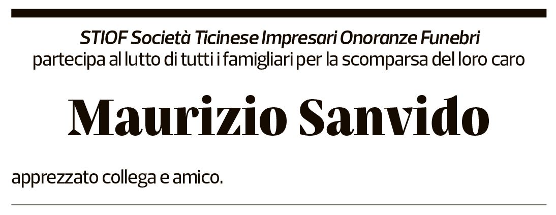 Annuncio funebre Maurizio Sanvido