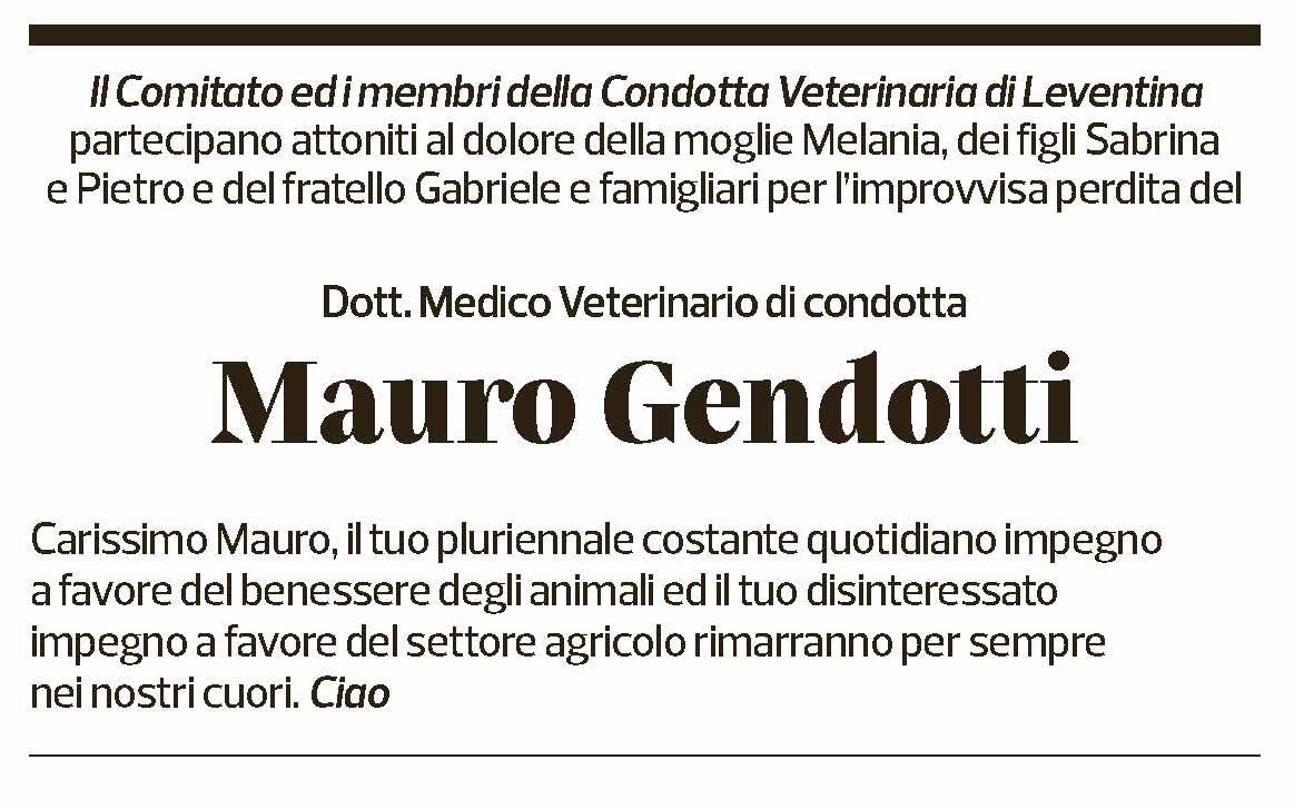Annuncio funebre Mauro Gendotti
