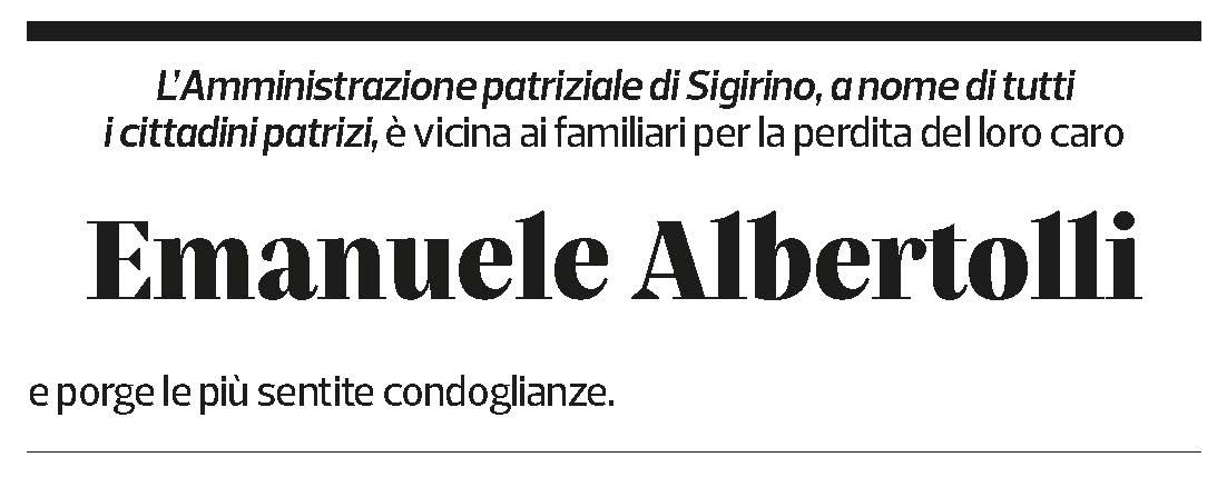 Annuncio funebre Emanuele Albertolli