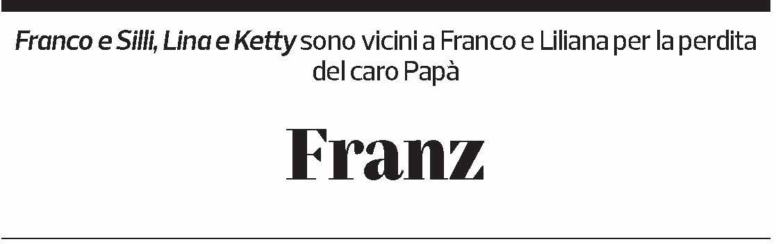 Annuncio funebre Franz Ackermann