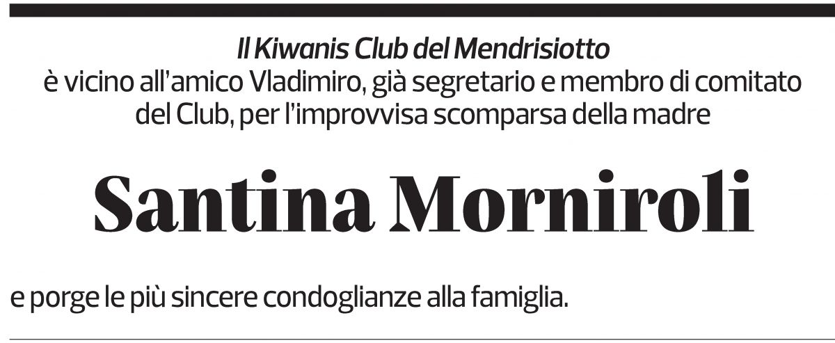 Annuncio funebre Santina Morniroli