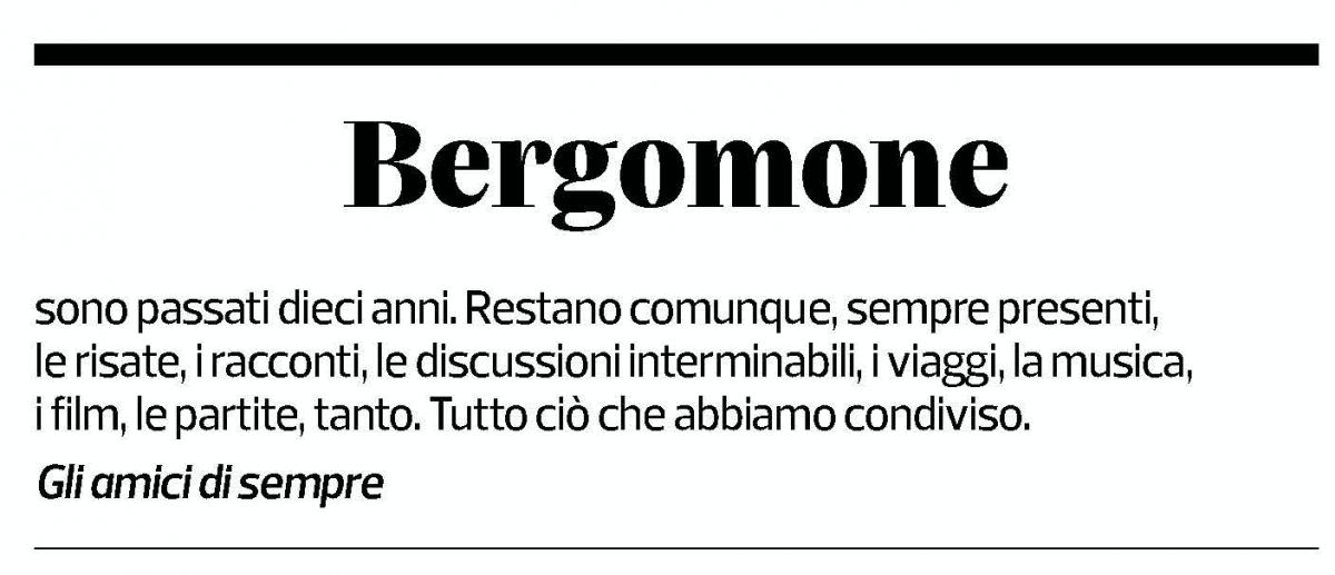 Annuncio funebre Bergomone 