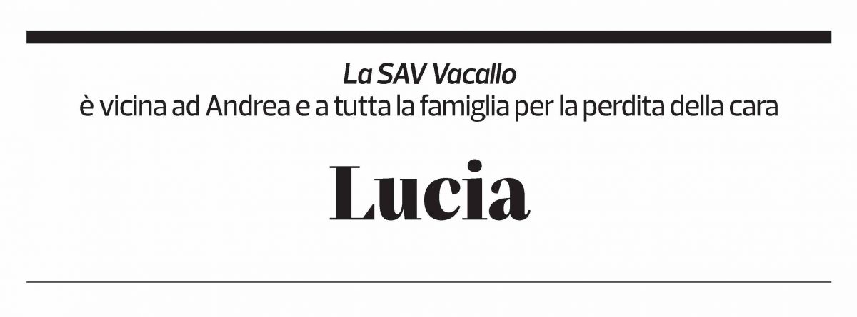 Annuncio funebre Lucia D'occhio