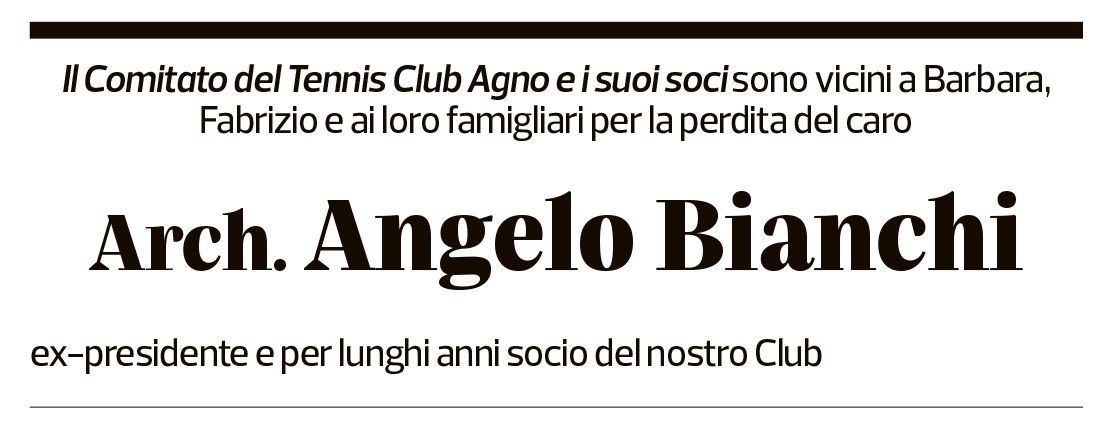 Annuncio funebre Angelo Bianchi