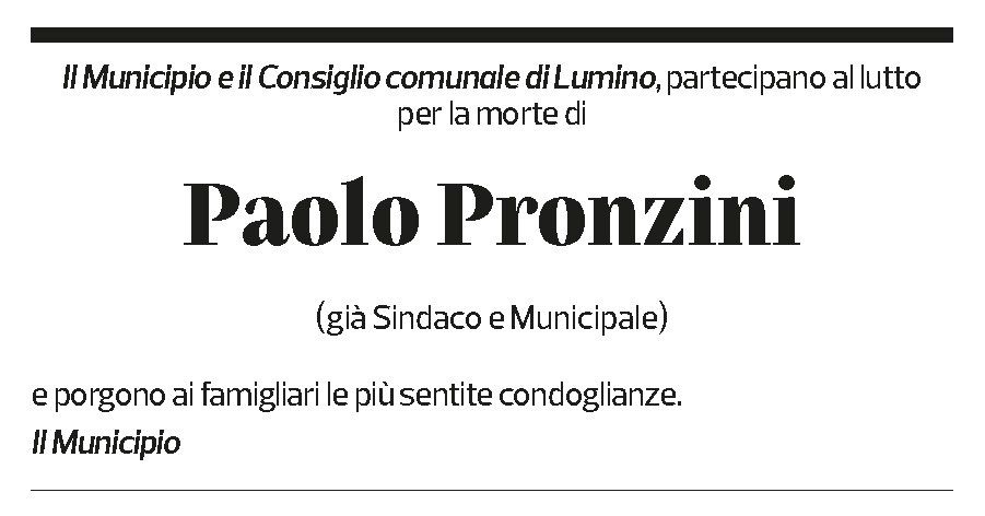 Annuncio funebre Paolo Pronzini