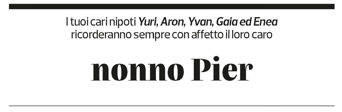 Annuncio funebre Pier 