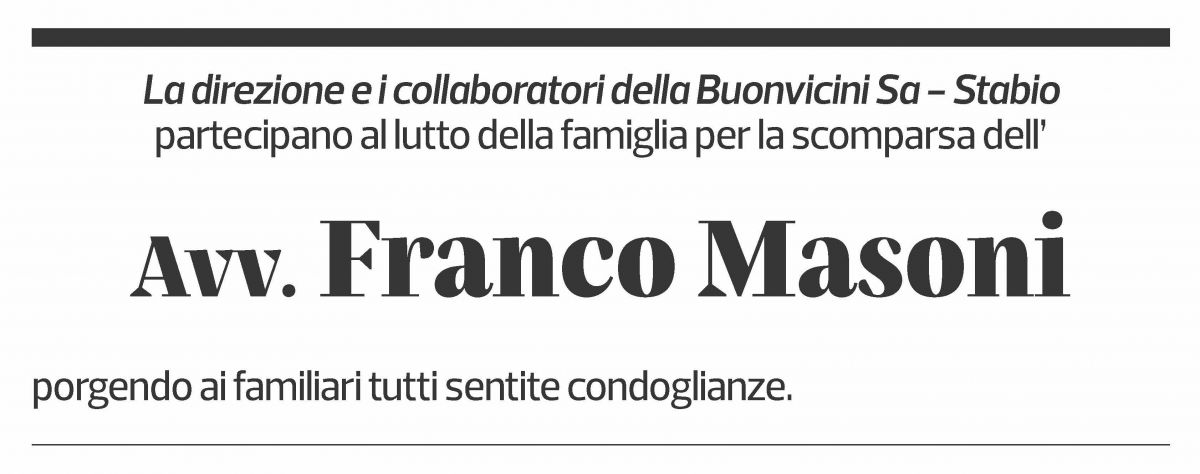 Annuncio funebre Franco Masoni
