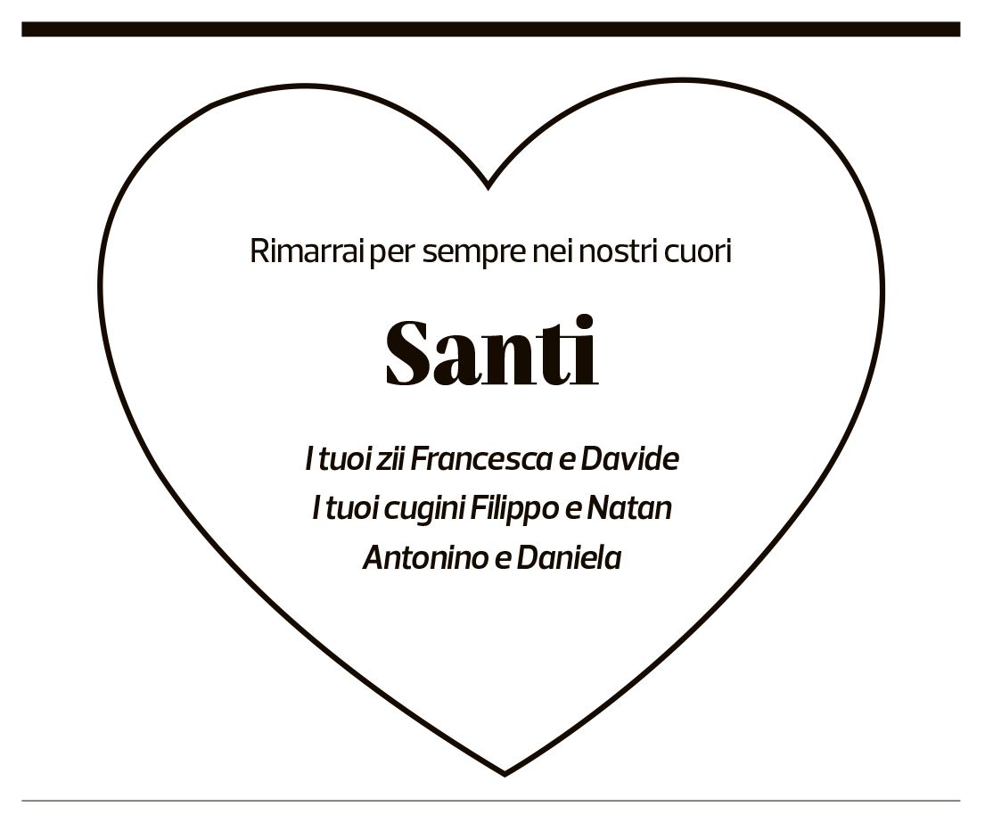 Annuncio funebre Santiago Hurtado Arbelaez