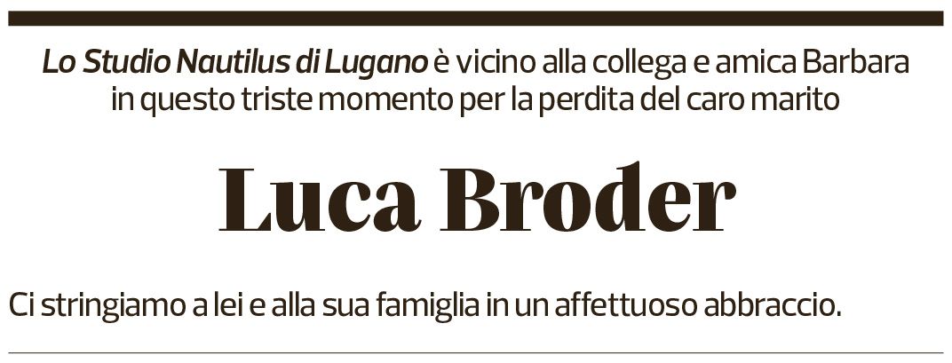 Annuncio funebre Luca Broder