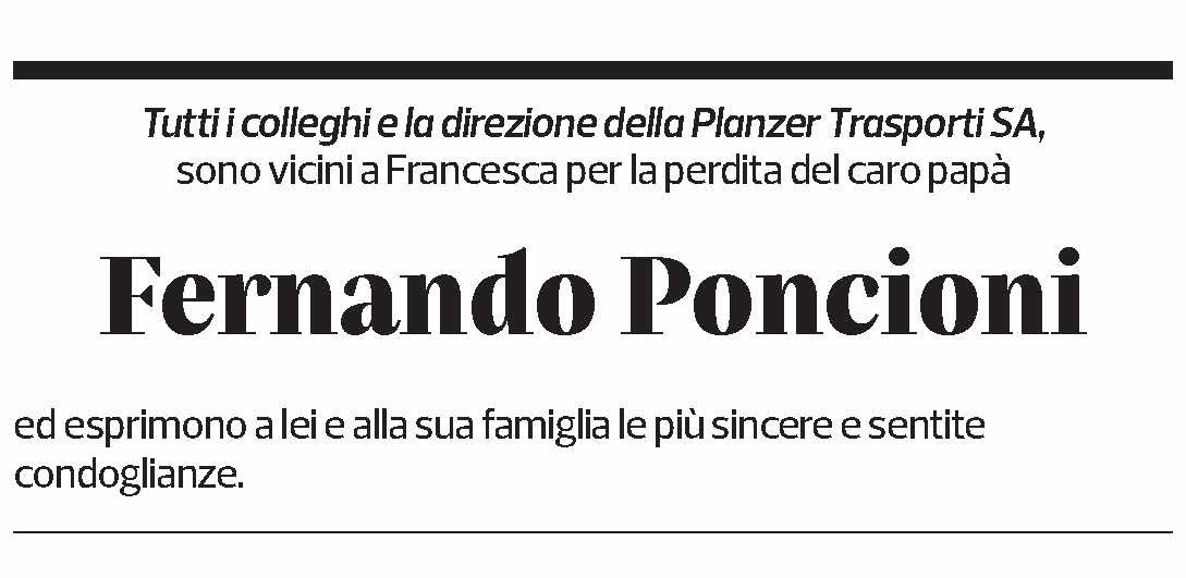 Annuncio funebre Fernando Poncioni