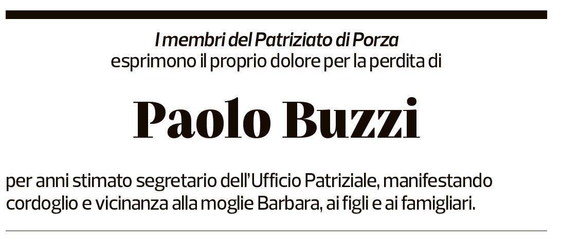 Annuncio funebre Paolo Buzzi