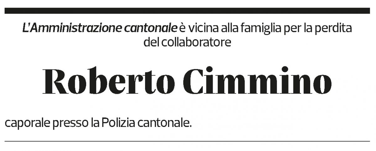 Annuncio funebre Roberto Cimmino