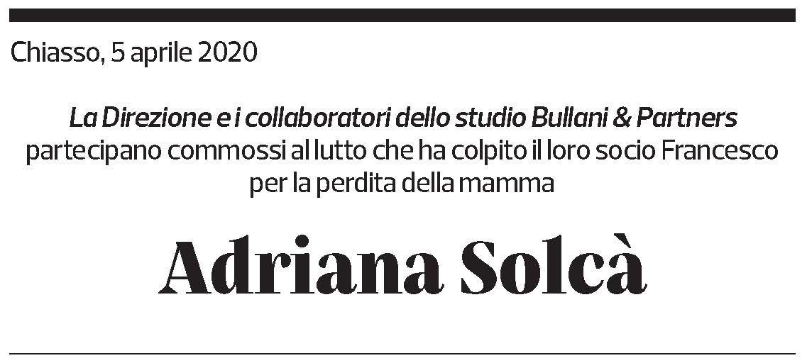Annuncio funebre Adriana Solcà-ostinelli
